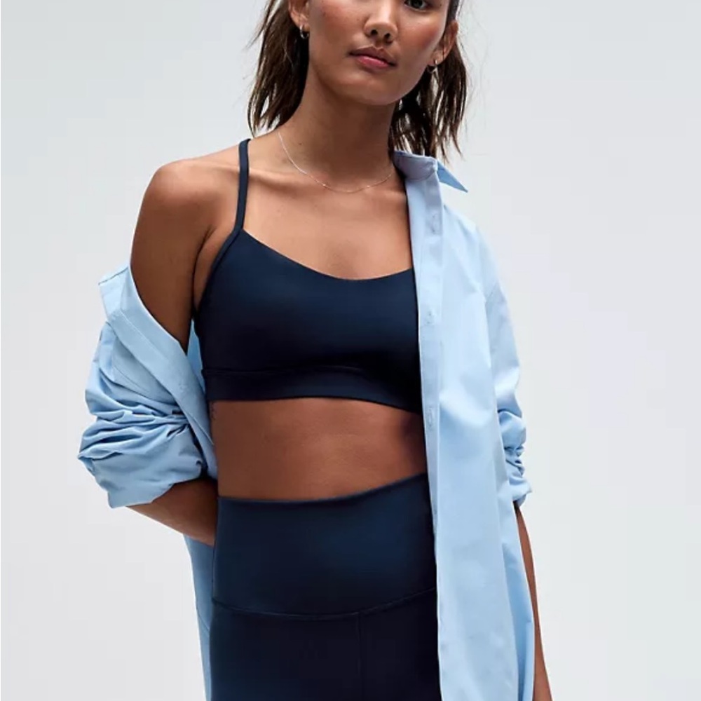 lululemon Navy Flow Y Bra Nulu sports bra (size 6)
